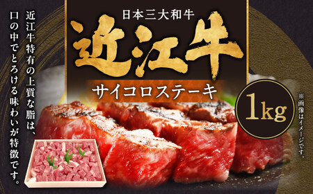 近江牛サイコロステーキ1kg 5〜6人前 肉の大助 滋賀県 東近江市 E-G06 近江牛 A5 A4 霜降り ロース ステーキ 和牛 お肉