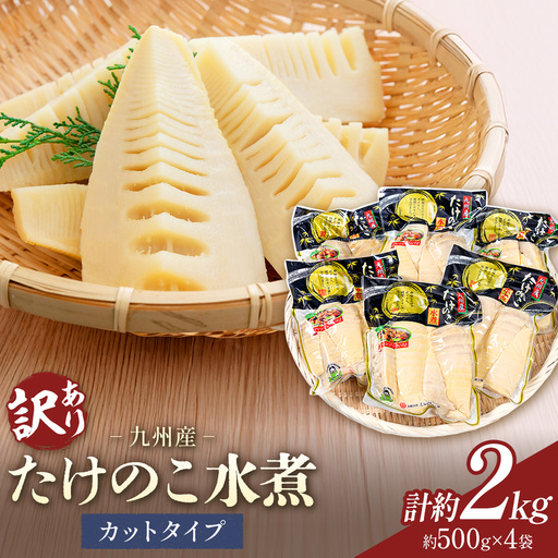 訳あり たけのこ 水煮 カットタイプ 九州産 4袋  (1袋500g) 北薩農産加工場《30日以内に出荷予定(土日祝除く)》鹿児島県 さつま町 送料無料 惣菜 タケノコ 筍 竹の子 パック 水煮 お取り寄せグルメ