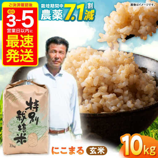 [R7年産]九州のこだわり「にこまる」 玄米 10kg / 米 こめ お米 おこめ げんまい にこまる 長崎県産 / 諫早市 / 上島農産 [AHAS002]