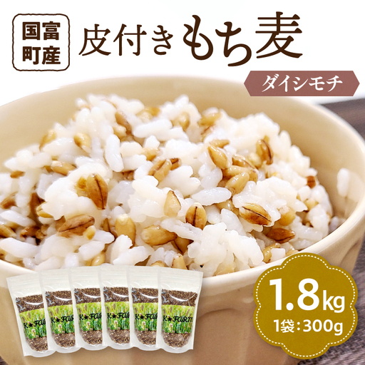 皮付きもち麦(ダイシモチ）300g×6袋