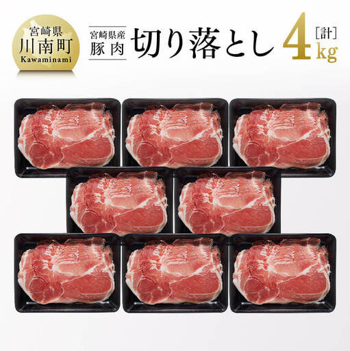 豚肉 宮崎県産豚肉切り落とし4kg 小分け
