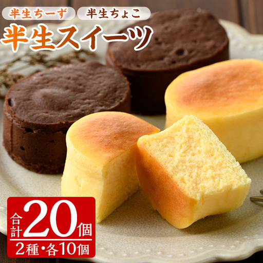半生ちーずケーキ10個・半生ちょこケーキ10個 計20個 詰合せ ケーキ[00-014-13]