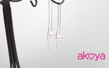 シルバー アコヤ真珠 6mm カーブピアス 真珠 アクセサリー