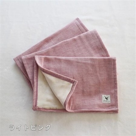 6重ガーゼタオル同色3枚セット(ライトピンク)_雑貨・日用品  タオル _【1238181】
