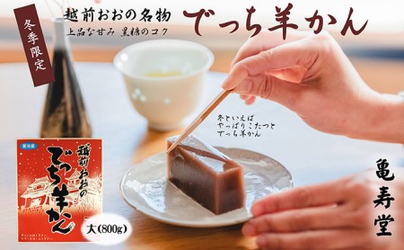 【先行予約】福井県大野市 冬の名物 でっち羊かん 大サイズ 約800g 【11月より順次発送】亀寿堂 水ようかん