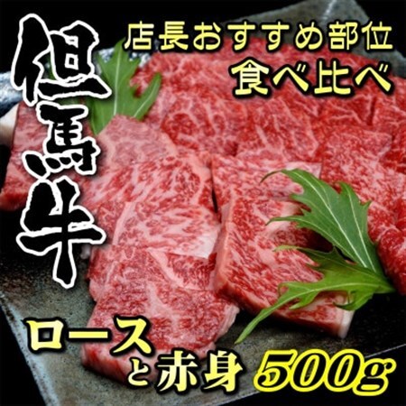 但馬牛ロースと赤身 店長おすすめ部位 食べくらべ 500g【配送不可地域：離島】【1242705】