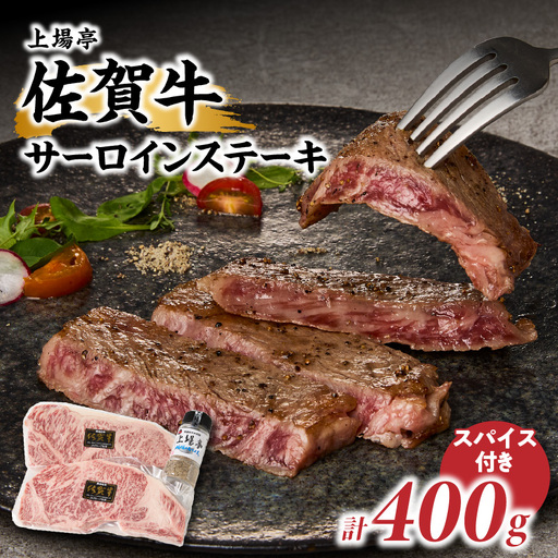 佐賀牛サーロインステーキ 400g(秘伝のスパイス付き)/ サーロイン[B126]