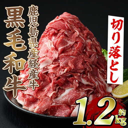 黒毛和牛鹿児島県産(経産牛)切り落とし(計1.2kg・600g×2P) 国産 牛肉 肉 冷凍配送 小分け 個包装 セット しゃぶしゃぶ すき焼き バーベキュー BBQ 鍋[スターゼン]akn042-04