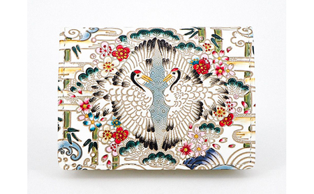 [文庫屋大関]箱まち小銭入れ むかい鶴[皮革工芸品] ファッション小物 財布 民芸品