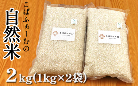 米自然米こばファーム精米有機JAS認証米【2kg(1kg×2袋)】