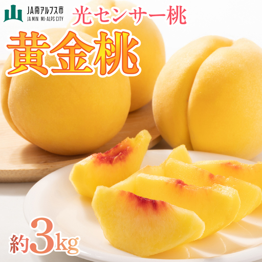 【2027年(令和9年)発送先行予約】来年発送！！光センサー桃「黄金桃」約3kg ALPAA017