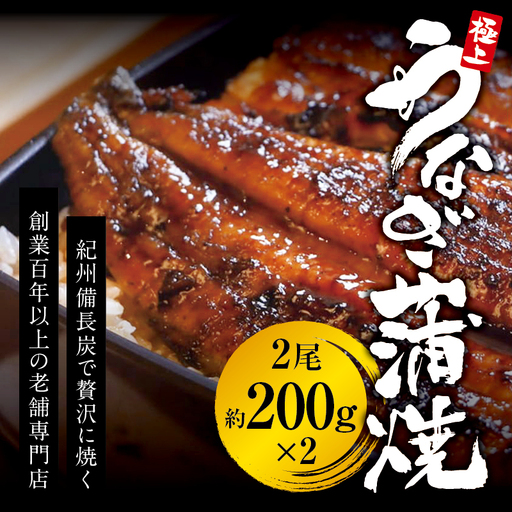 極上! 国産うなぎ蒲焼 2尾（約200g×2）【skr002A】