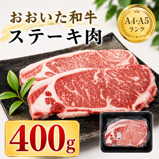 おおいた和牛 ステーキ肉 黒毛和牛／おおいた和牛ステーキ肉400g（200g×2枚） ＜102-522＞