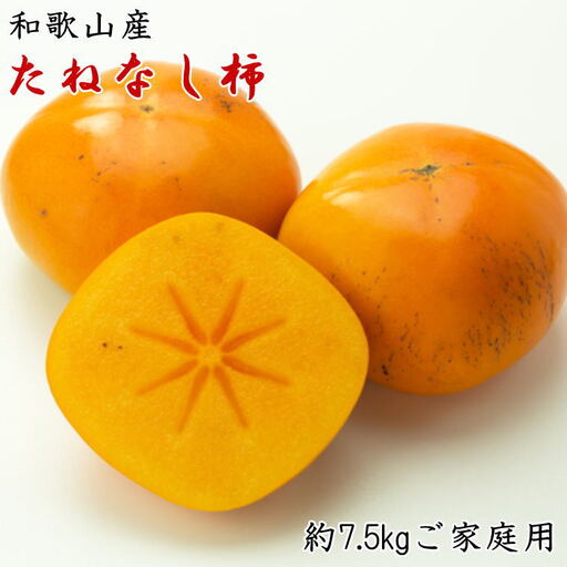 【秋の味覚】和歌山産のたねなし柿ご家庭用約7.5kg【tec410A】