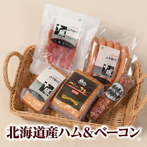 【北海道】大人気！北海道産ハム・ベーコン5点詰合せ ハム ベーコン 詰め合わせ 国産ハム 国産ベーコン 詰合せ ハム ベーコン お歳暮 ソーセージ