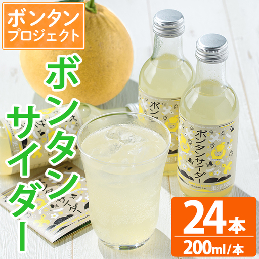 ボンタンサイダー(24本) 一つ一つ手作業で皮を剥き、果汁をしぼり仕上げました！ぼんたん ボンタン 文旦 サイダー ジュース 飲み物 飲料 果汁 フルーツ 果物 炭酸【ボンタンプロジェクト】akn055-02