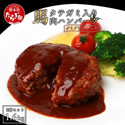 FN タテガミ 入り 馬肉 ハンバーグ デミソース 計1.6kg (200g×8個セット) 個包装 冷凍 お手軽 おかず 031-0203