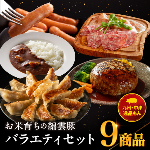 お米育ちの錦雲豚バラエティギフト ハム類・餃子・ハンバーグ・カレー セット | お肉 肉 おにく 豚肉 錦雲豚 ブランド豚 ハム 餃子 ハンバーグ カレー 詰め合わせ 惣菜 九州産 大分県産 国産 冷凍 大分県 中津市