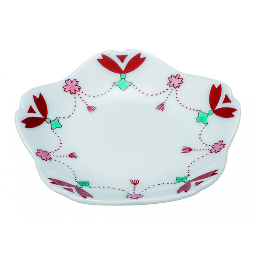 九谷焼 3号皿・さくら 瓔珞 5枚セット a01 民芸品 工芸品 焼き物 食器