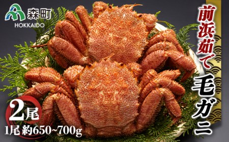 前浜茹で毛がに 約650g～700g×2尾＜株式会社 鳥潟＞ かに カニ 蟹 ガニ がに 森町 ふるさと納税 北海道 毛蟹 毛かに 毛ガニ 毛カニ F4C-0088