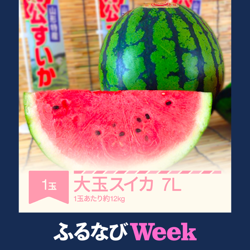 【ふるなびWEEK対象】大玉すいか 7L×1玉 令和8産 mk-suoox12