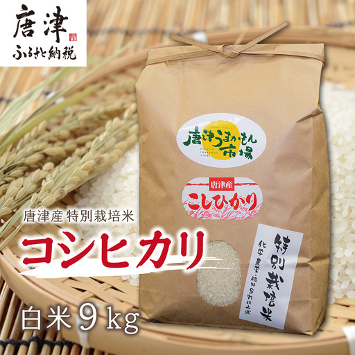 唐津産特別栽培米 コシヒカリ(白米) 4.5kg×2袋(合計9kg)
