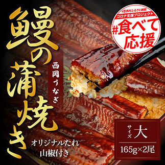 本気の高知ブランド鰻「西岡うなぎ」～上（大サイズ）～うなぎの蒲焼き2尾セット（約330g）タレ・山椒付き
