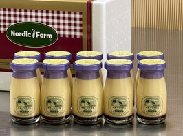 [10本]ノルディックファーム・オホーツク牛乳プリン (90ml×10本) ( ふるさと納税 牛乳プリン 濃厚 なめらか オホーツク牛乳 バニラビーンズ スイーツ 北海道 遠軽町 ノルディックファーム ) en01-00082