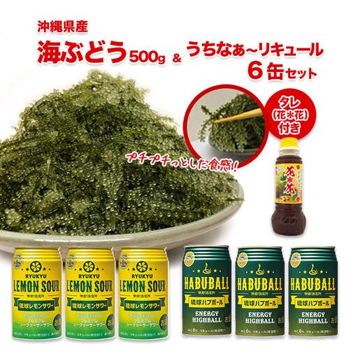 海ぶどう500g&リキュール6缶セット
