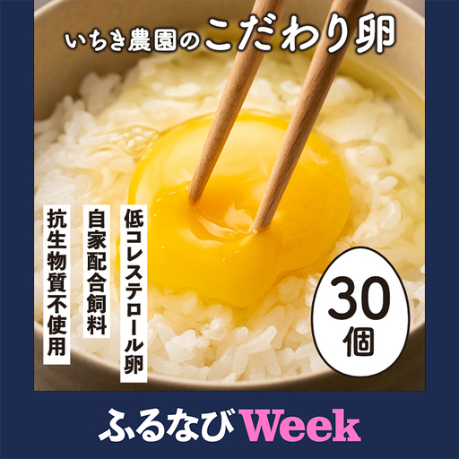 [ふるなびWEEK対象]A0-07 いちき農園のこだわり卵(計30個・10個入り×3パック) 平飼い 鶏 たまご 低コレステロール 抗生物質不使用 卵かけご飯 TKG[いちき農園]