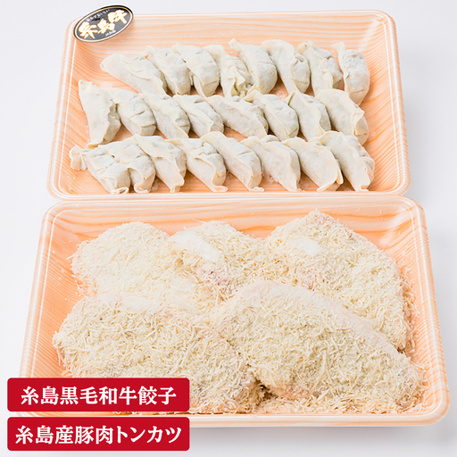糸島産豚肉 ロース 衣付き カツ 5枚 ギョーザ 24個 セット 糸島市/糸島ミートデリ工房 [ACA070]