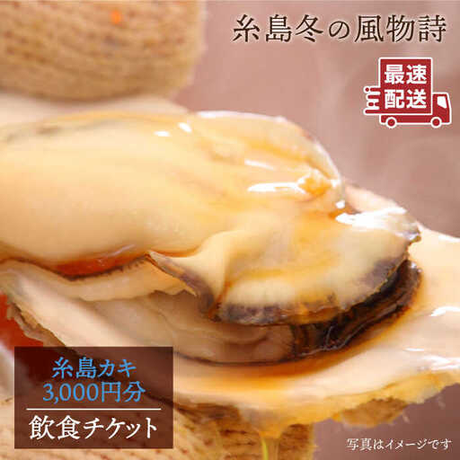 糸島 カキ 3,000円分 飲食 チケット《糸島》【飲食チケット】冬の風物詩 牡蠣小屋[AKD002]