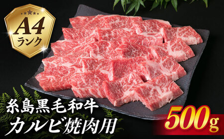 【焼肉用】A4ランク 糸島 黒毛和牛 カルビ 500g 糸島市/糸島ミートデリ工房 [ACA049]