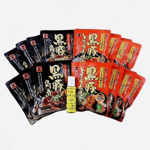 C5-019 くろず屋の角煮・とんこつ味噌煮セット 計15袋【福山物産】