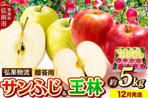 [26年12月発送]りんご 贈答用 サンふじ・王林 詰め合わせ 約5kg