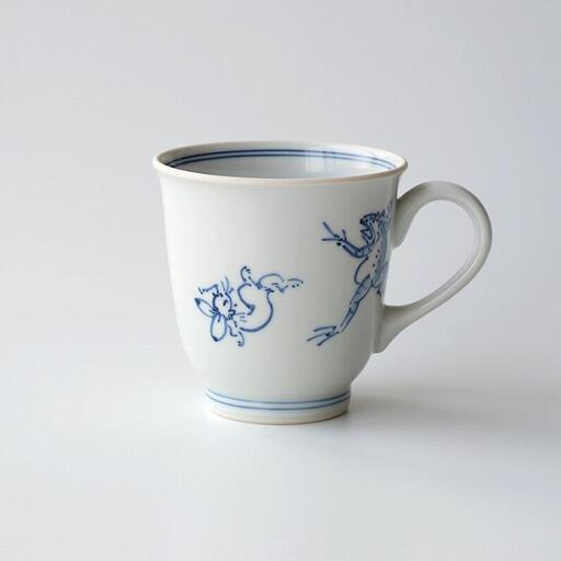 【たち吉】鳥獣戯画 マグ 染付｜京都 マグカップ 陶芸品 人気 おすすめ