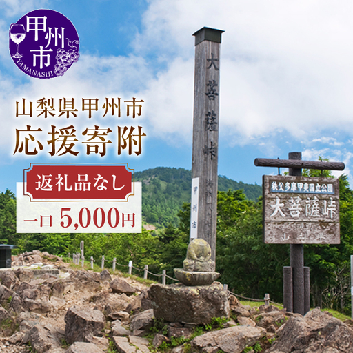 山梨県甲州市への応援寄附１口5，000円【返礼品なし】A-5000
