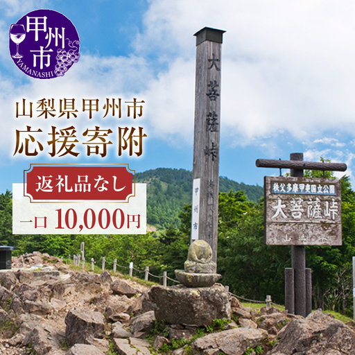 山梨県甲州市への応援寄附１口10，000円【返礼品なし】B-10000