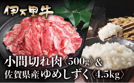伊万里牛 A5 小間切れ500gとゆめしずく 特A 白米4.5kｇ J1412