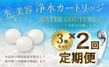 [定期便]シャワーヘッド用 浄水 カートリッジ ( 3個セット × 2回発送 定期便 ) ウォータークチュール用 塩素除去 節水 交換簡単 カートリッジ