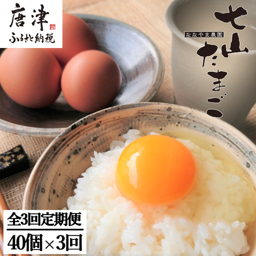 「全3回定期便」放し飼い！七山のたまご MLサイズ相当 (40個×3回) 合計120個