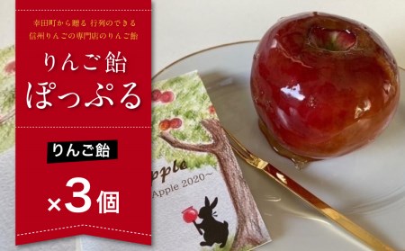 [先行予約]りんご飴「ぽっぷる」( 3個 ) りんご農家が贈るりんご飴 | 林檎あめ りんご飴 りんごあめ フルーツ アップル 送料無料 ※2026年9月上旬頃〜発送
