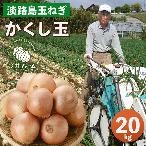 今井ファームの淡路島たまねぎ「かくし玉」20kg　玉ねぎ