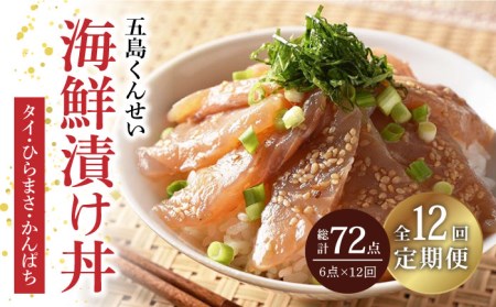 【12回定期便】五島 海鮮 漬け丼 3種 6点 五島市/五島くんせい工房[PDD020]  おつまみ 酒の肴 詰め合わせ セット 小分け パック お取り寄せ