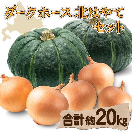 【 2026年 発送 】 先行予約 北海道 玉ねぎ かぼちゃセット 約20kg M-L混合 北はやて ダークホース【55250516】