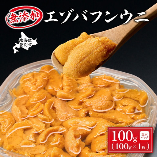 無添加 極上エゾバフンウニ 塩水パック 100g 【mh-0462_B】