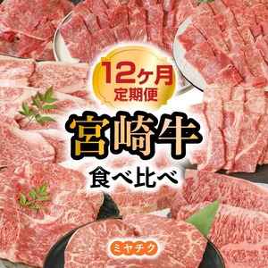 【12ヶ月定期便】宮崎牛食べ比べ N0147-YH068