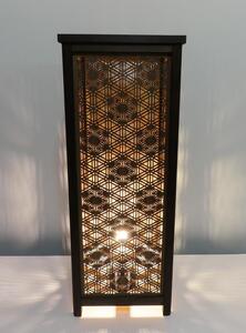 レーザー行灯「趣」Lサイズ 八重麻と胡麻幹(ゴマガラ)デザイン 高さ65cm LED電球付き