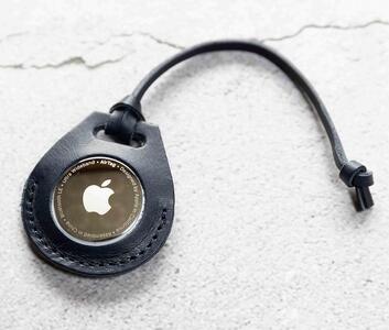 エアタグ用 ケース カバー レザー 本革 apple airtag 【ネイビー】