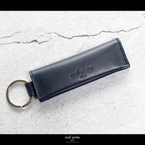 maf pinto (マフ ピント) キーリング キーホルダー 小銭入れ付き ミニ財布 ネイビー レザー 本革 日本製